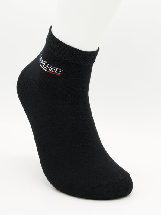 Sneaker Socken Schwarz aus gekämmter Baumwolle im 3er Pack