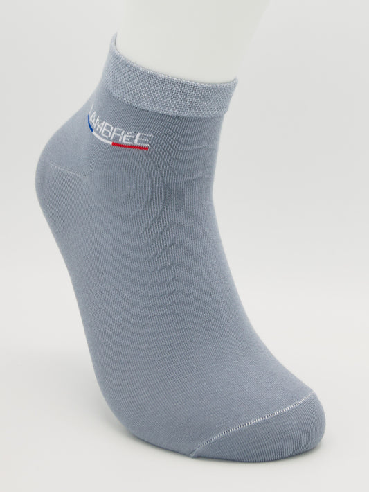 Sneaker Socken Grau aus gekämmter Baumwolle im 3er Pack